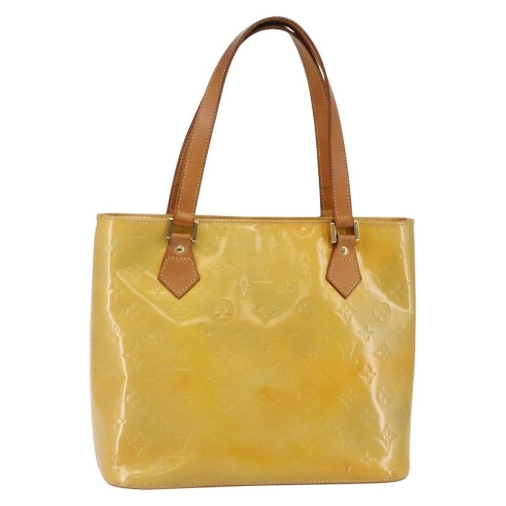 LOUIS VUITTON Monogram Vernis Houston Hand Bag Gris LV Auth - Picture 1 of 16